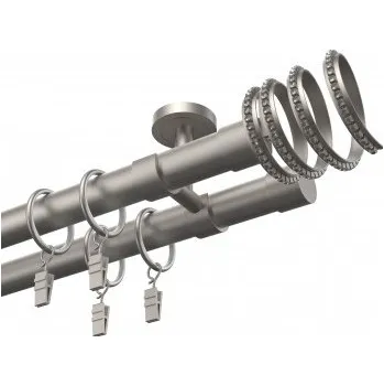 Garnýž Kovová dvojitá garnýž na strop EXCLUSIVE Satin Ø 28 mm - Crystal Spiral