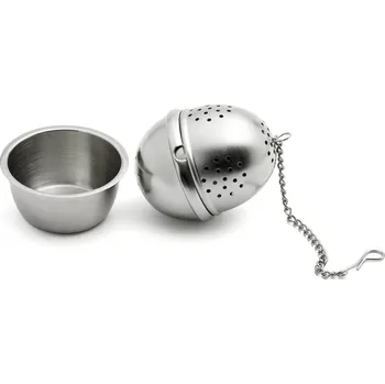 Konvice na čaj Čajové sítko oválné s miskou, nerezové - WEIS (Čajítko oválné s miskou, nerez - WEIS)