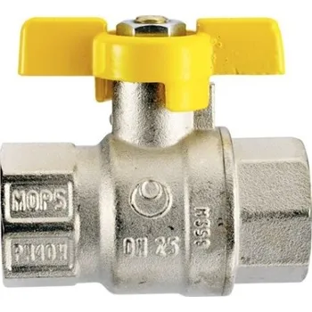 Vodovodní kohout IVR 100/A ELITE GAS kulový kohout FF3/8", závitový, plnoprůtočný, motýl, plyn, poniklovaný