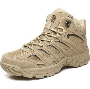 Pánská běžecká obuv Pánské pracovní a vojenské boty military styl Barva: Béžová, Velikost: 41