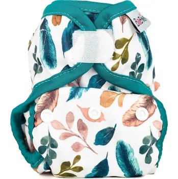 Plenkové kalhoty Bobánek Novorozenecké svrchní kalhotky suchý zip - Bílá pírka