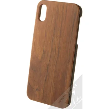 Pouzdro na mobilní telefon 1Mcz WoodPlate ochranný kryt pro Apple iPhone XS Max mahagonově hnědá (mahogany brown)