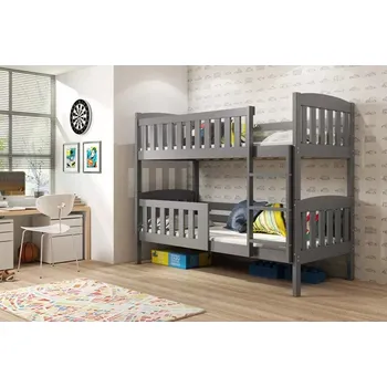 Dětská postel Nábytek PEGAS s.r.o. Dětská patrová postel KUBUS 80x190 cm, bez matrace, Grafit