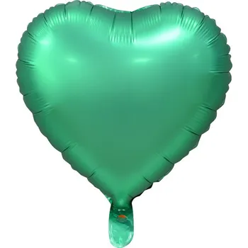 Fóliový balónek srdce, matný, zelený, 18 palců