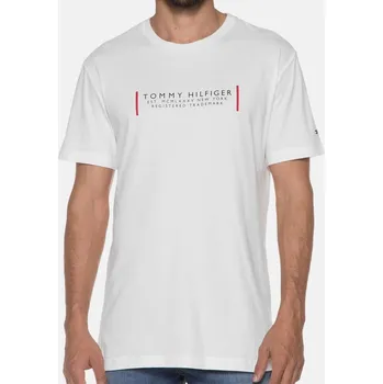 Pánské bílé triko Tommy Hilfiger - Velikost 2XL, Barva Bílá 53725 MW0MW27910