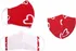 rouška Bellatex Dvouvrstvá bavlněná rouška srdce červená 1 ks