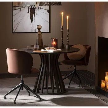 Jídelní židle Růžová sametová jídelní točící židle Chair Turn Pink - 56*48*77cm