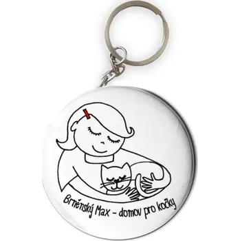 Přívěšek s otvírákem s potiskem na klíče ke kočičímu srdci