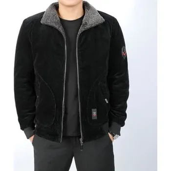 Pánská softshellová bunda Pánská manšestrová bunda s kožešinovým límečkem Barva: Černá, Velikost: L