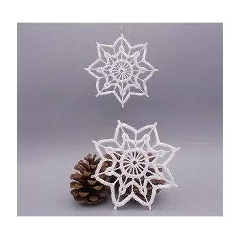 Vánoční ozdoba Háčkovaná vánoční ozdoba - hvězda 11 cm 11 cm bílá