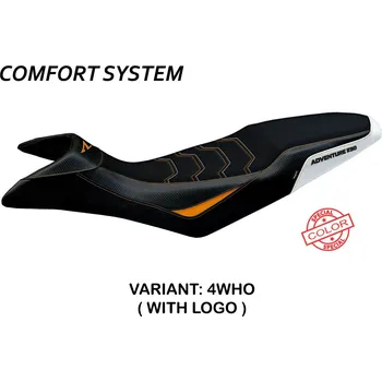 Moto sedlo TPZ Italia Potah sedla KTM 890 Adventure R Mazyr comfort model potah sedla: s logem 4WHO (white-orange)