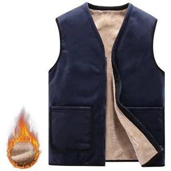 Pánská vesta Pánská rybářská vesta na zimu se zipem a fleecem Barva: Tmavě Modrá, Velikost: XL