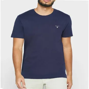 Oblečení a móda Pánské modré triko Gant - Velikost S, Barva Modrá 25141 234100