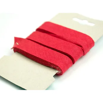 Nit Snový svět Šikmý bavlněný proužek 14mm - balení 5 m - červená