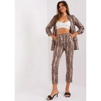 Dámské kalhoty Dámské kalhoty se zvířecím vzorem LIMA béžovo-černé