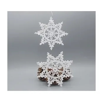 Vánoční ozdoba Háčkovaná vánoční ozdoba - hvězda 12 cm 12 cm bílá