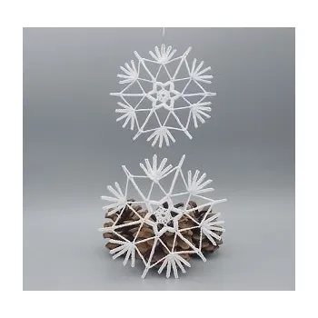 Vánoční ozdoba Háčkovaná vánoční ozdoba - sněhová vločka 11 cm bílá