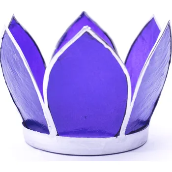 Svícen Milujeme Kameny Svícen - lotosový květ - fialový 9225