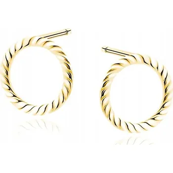 Náušnice Lafira stříbrné pozlacené náušnice Braided Circle Z1836EG (puzety)