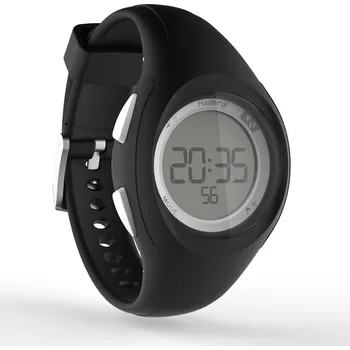 Sporttester KALENJI Běžecké hodinky se stopkami W200 S černé ČERNÁ