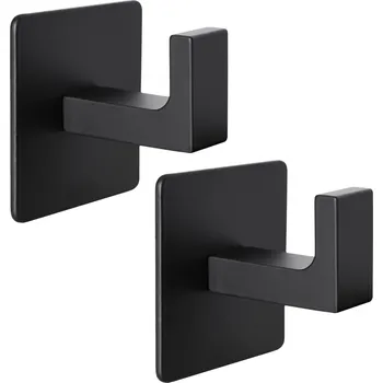 Držák na ručník Sada dvou černých háčků KSANTI