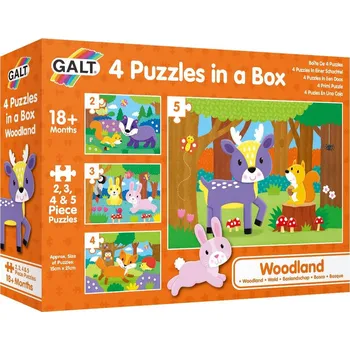 puzzle pro nejmenší Galt 4 Puzzle v krabici - V lese