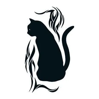 Odstranitelné tetování Černá kočka - tribal nalepovací tetování