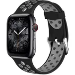Perforovaný řemínek s přezkou pro Apple Watch 38/40/41/42(S10)mm Barevná varianta: Černo-Šedý