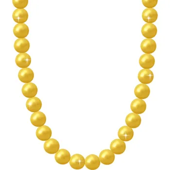 Náhrdelník biju Perlový náhrdelník s umělými perlami - žluté barvy 6000657-1 Průměr perly: 8 mm