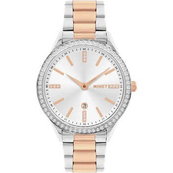 Hodinky MINET Stříbrno-růžové dámské hodinky AVENUE