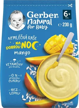 Dětská kaše Gerber Natural nemléčná kaše na dobrou noc 230 g mango