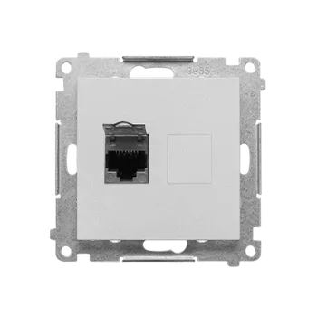 Elektrická zásuvka SIMON T61E.01/143 Zásuvka datová 1 násobná stíněná RJ45 kat. 6 s protiprachovou clonou (přístroj s k