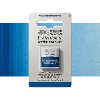 Vodová barva Akvarelová barva Winsor & Newton Professional, půlpánvička - Phthalo Turquoise