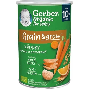 Gerber Organic křupky s mrkví a pomerančem 35g