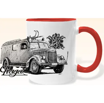 Hrnek - Praga RN - hasičský vůz Barva: Červená