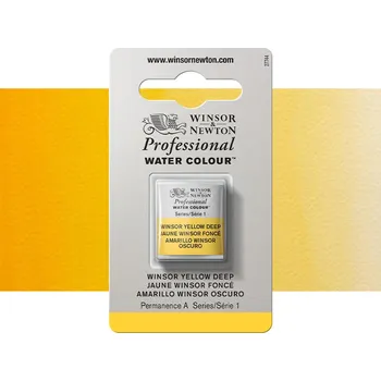 Vodová barva Akvarelová barva Winsor & Newton Professional, půlpánvička - Winsor Yellow Deep