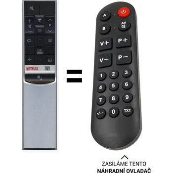 Dálkový ovladač TCL RC602S JUR2, RC602S JUR6 náhradní dálkový ovladač pro seniory.