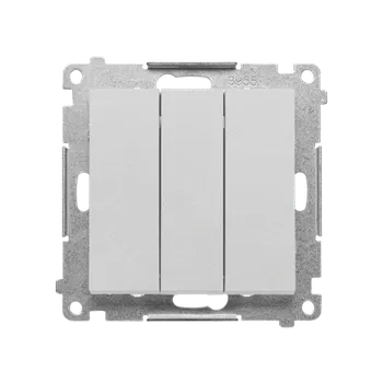 vypínač SIMON TW31L.01/143 Spínač 3 násobný s LED podsvětlením (přístroj se 3 kryty), řazení 1So+1So+1So, 10