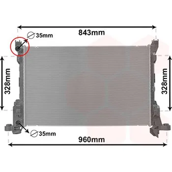 Chladič motoru Chladič, chlazení motoru VAN WEZEL 43002623