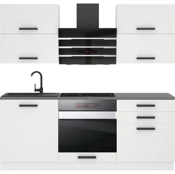 Kuchyňská linka Kuchyňská linka Belini Premium Full Version 180 cm bílý mat s pracovní deskou EMILY TOR EMILY/0/WT/WT/B/B1