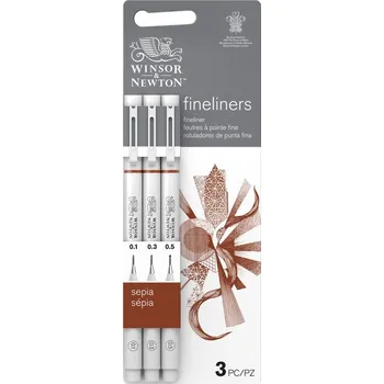 WINSOR & NEWTON Technické linery WINSOR & NEWTON, 3ks hnědé