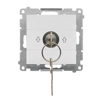 vypínač SIMON TPZK.01/114 Spínač žaluziový časový, na klíč, 3 polohový, řazení 1-0-2, 5 A / 250 V~ bílá