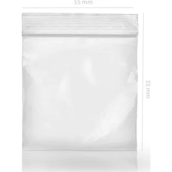 Qnubu zip sáček 55x55 mm, BALENÍ 1000 ks (Igelitový PE sáček s uzávěrem. Rozměr 5,5x5,5 cm. Balení obsahuje 1000 kusů.)