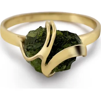 Prsten Zlatý prsten s vltavínem 9mm x 8mm 9mm x 8mm