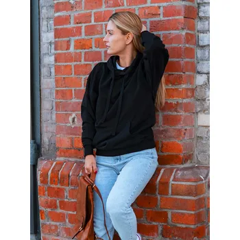Dámská mikina BudesIN Černá casual mikina Keila s klokaní kapsou a kapucí Velikost: S