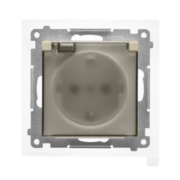 Elektrická zásuvka SIMON TGSZ1BCZ.01/144A Zásuvka Schuko 1 násobná (přístroj s krytem), IP44 s uzemněním, se clonkami,