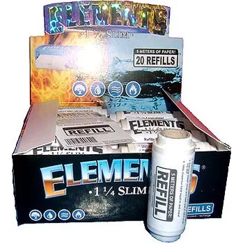 Náhradní náplň do rolovacích papírků ELEMENTS SLIM 5m | box 20ks (Náhradní náplň do rolovacích papírků ELEMENTS SLIM, box po 20ks, velikost - 1 1/4 Slim!)