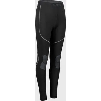 Dívčí legíny KIPSTA Dětské ragbyové legíny 500 černé 8 LET ČERNÁ|ŠEDÁ