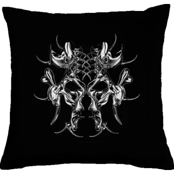 Polštář Polštář bavlněný s potiskem Polštář černý - Kostěná Maska