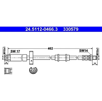 Brzdový systém Brzdová hadice ATE 24.5112-0466.3